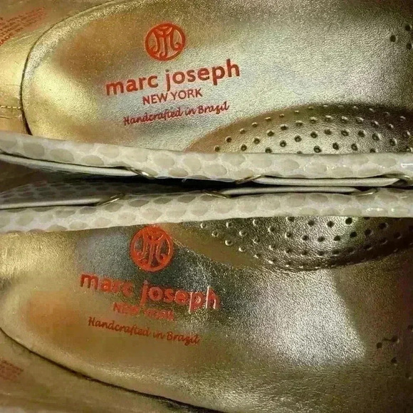 MARC JOSEPH NEW YORK womens Golf Genuine Leather Moccasin Gold Metallic Size 7 - Picture 5 of 11